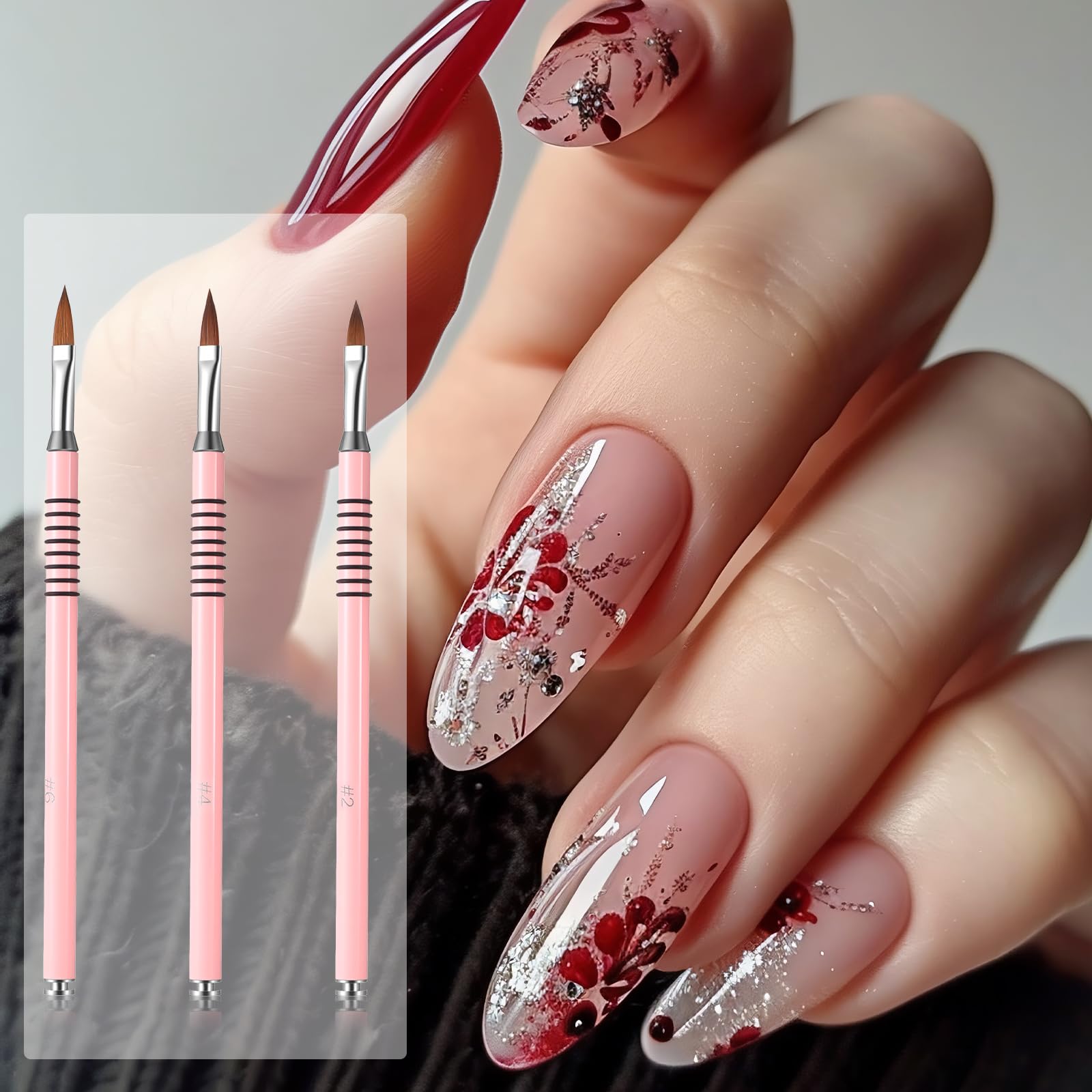 Hariendny brush in use sculpting a 3D acrylic flower to demonstrate smooth application