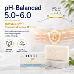 HARP body wash bar creating rich lather in hand for effective cleansing