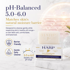 Mansure & Prettyman's HARP close-up of bar texture highlights gentle cleansing