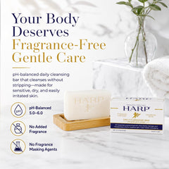 Mansure & Prettyman's HARP in bathroom lifestyle setting for daily gentle use