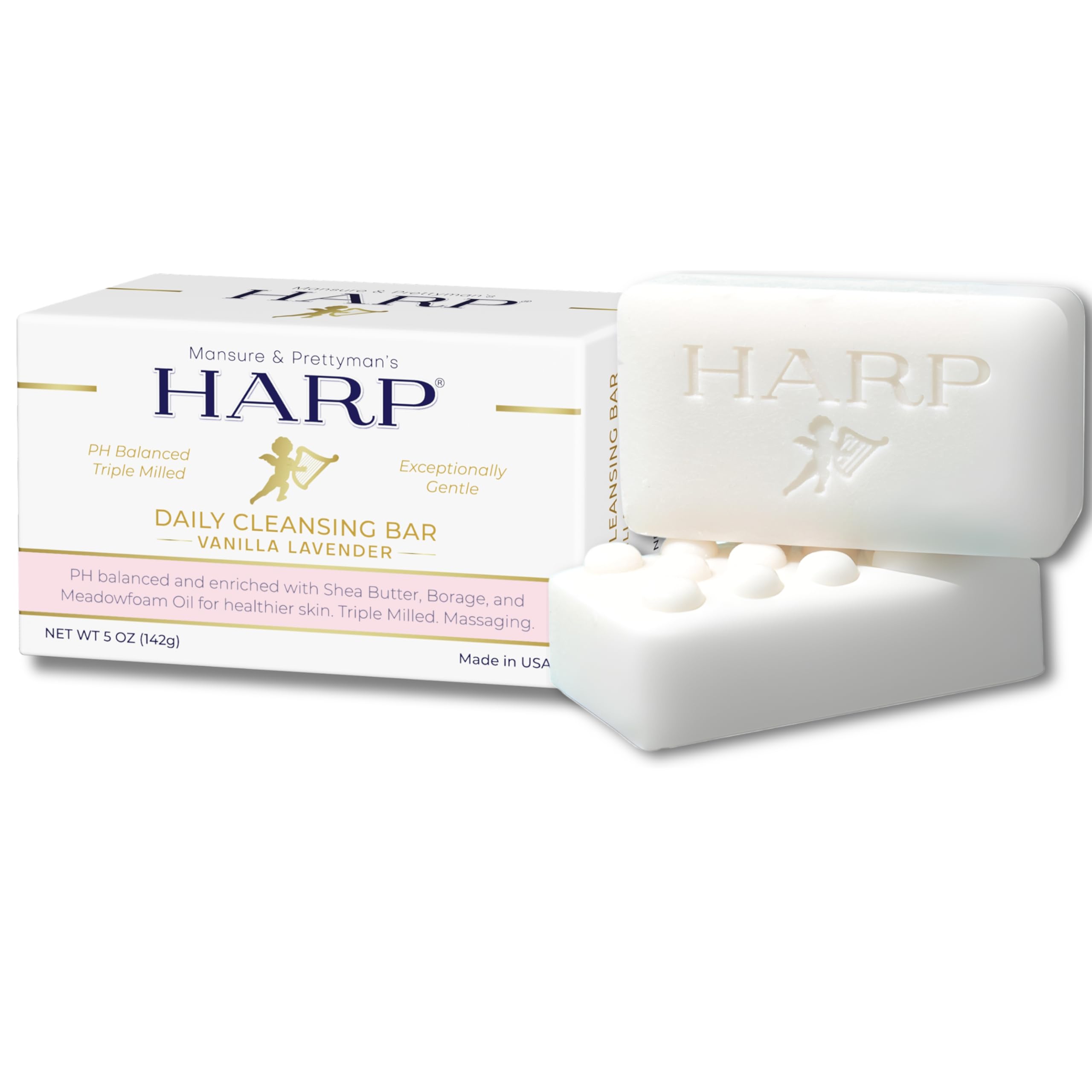 Mansure & Prettyman's HARP front packaging showing bar and fragrance