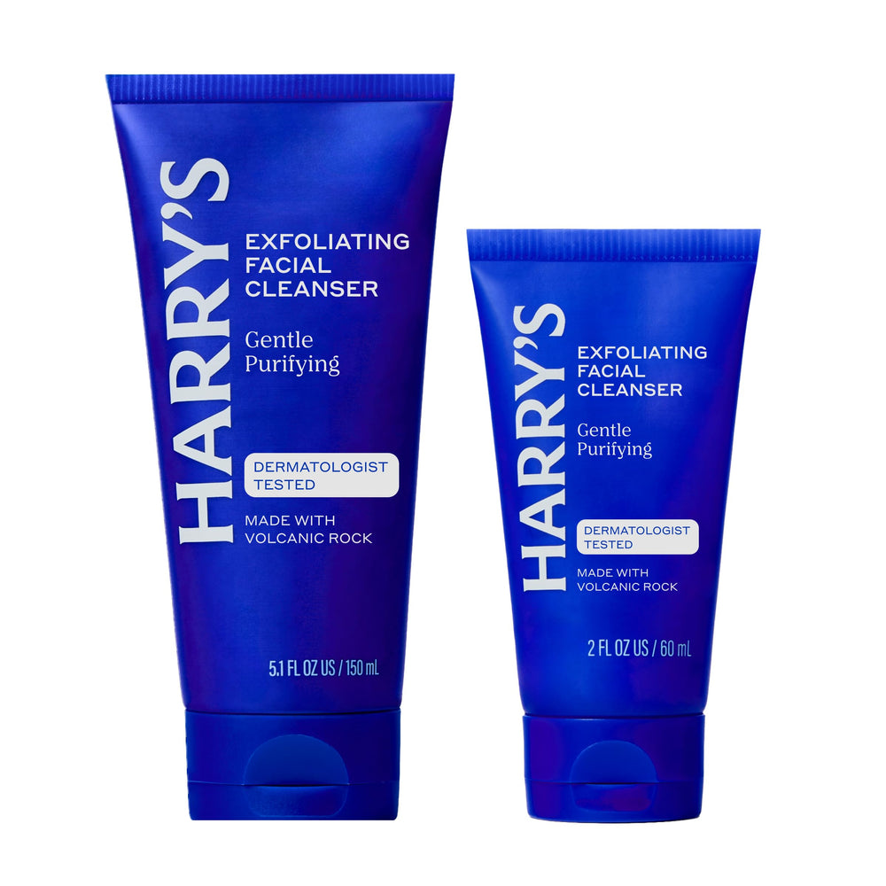 Harry's front tube view showing cleanser benefits and packaging