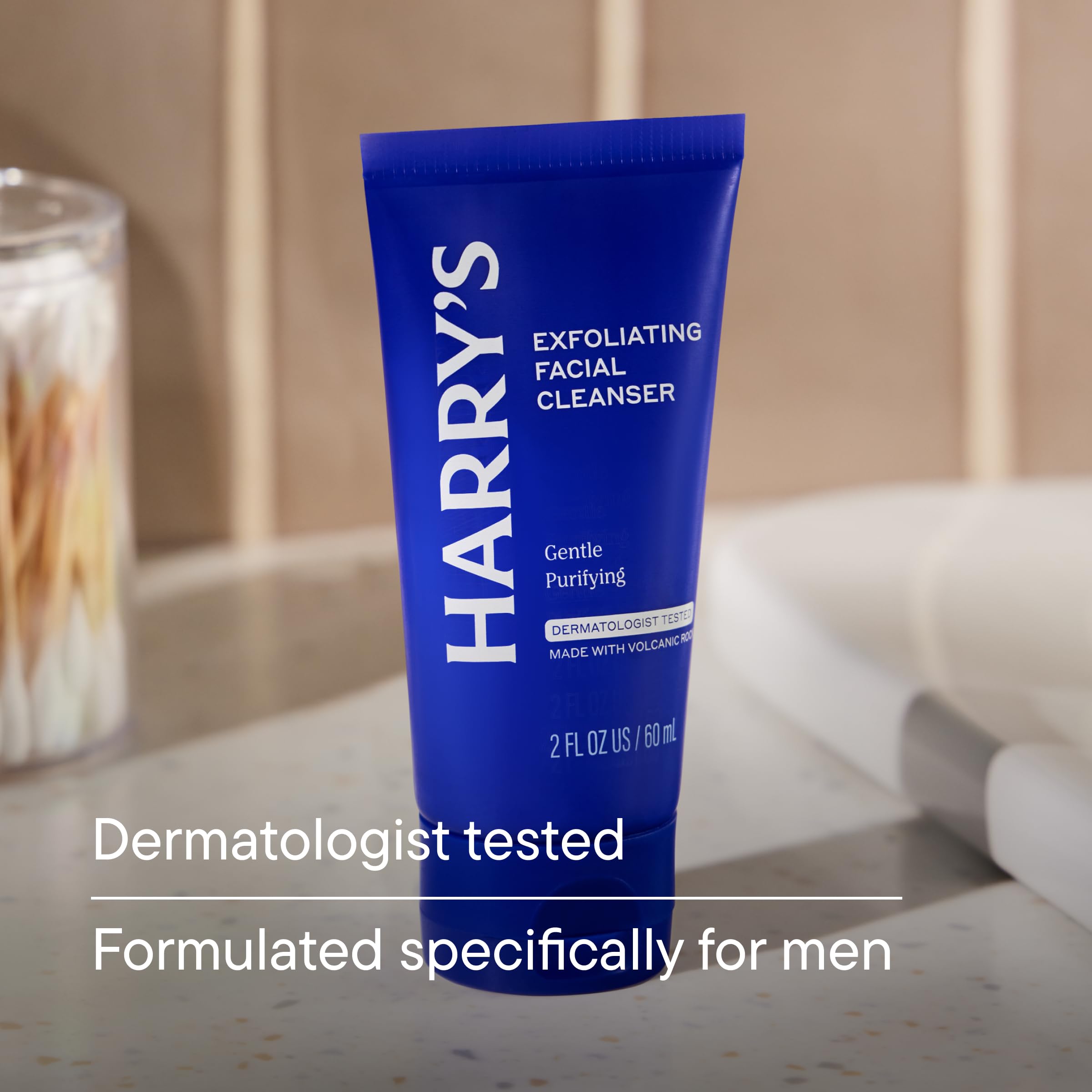 Harry's rich lather in hand demonstrating deep cleansing benefit