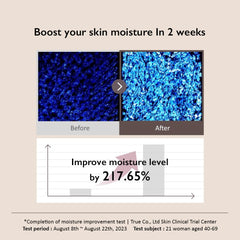 HARUHARU cream applied on skin before and after showing visible hydration benefit