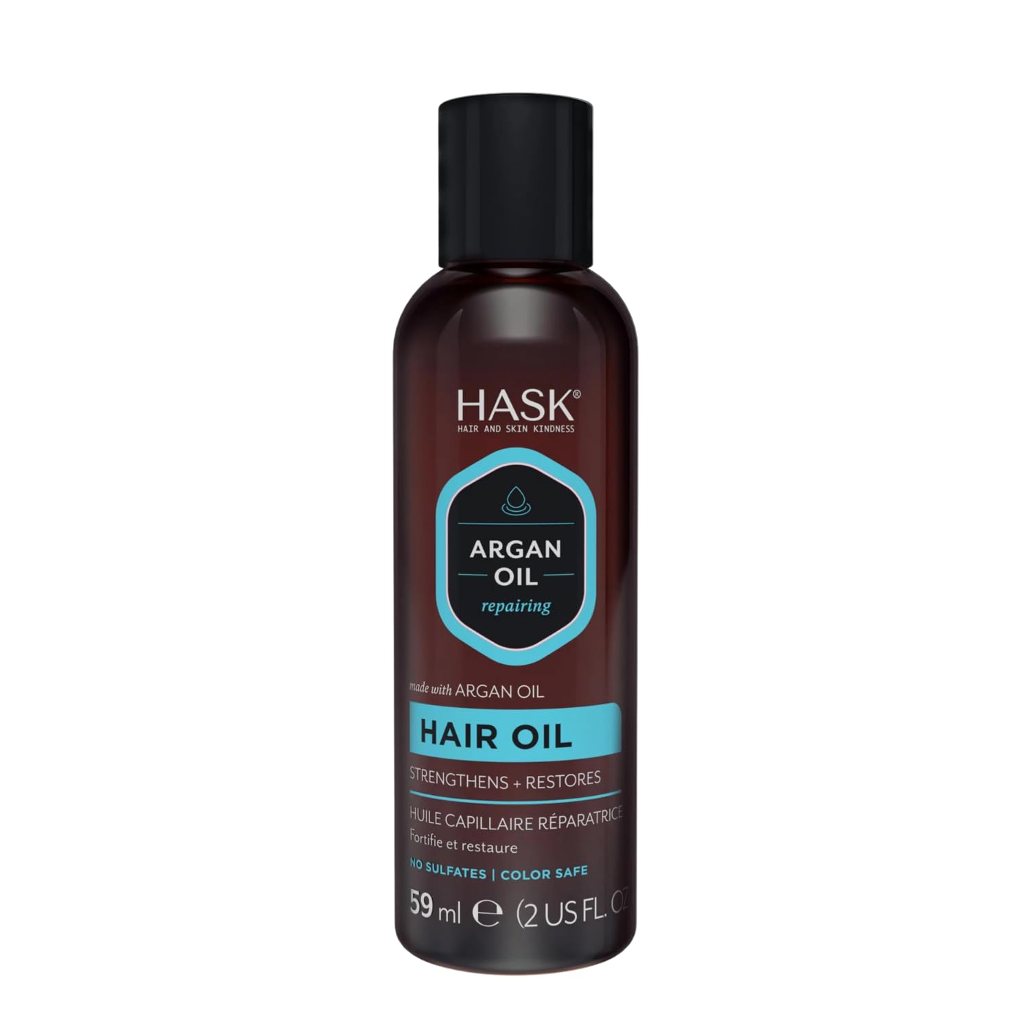 HASK oil rubbed into hands demonstrating even spread and non-greasy finish