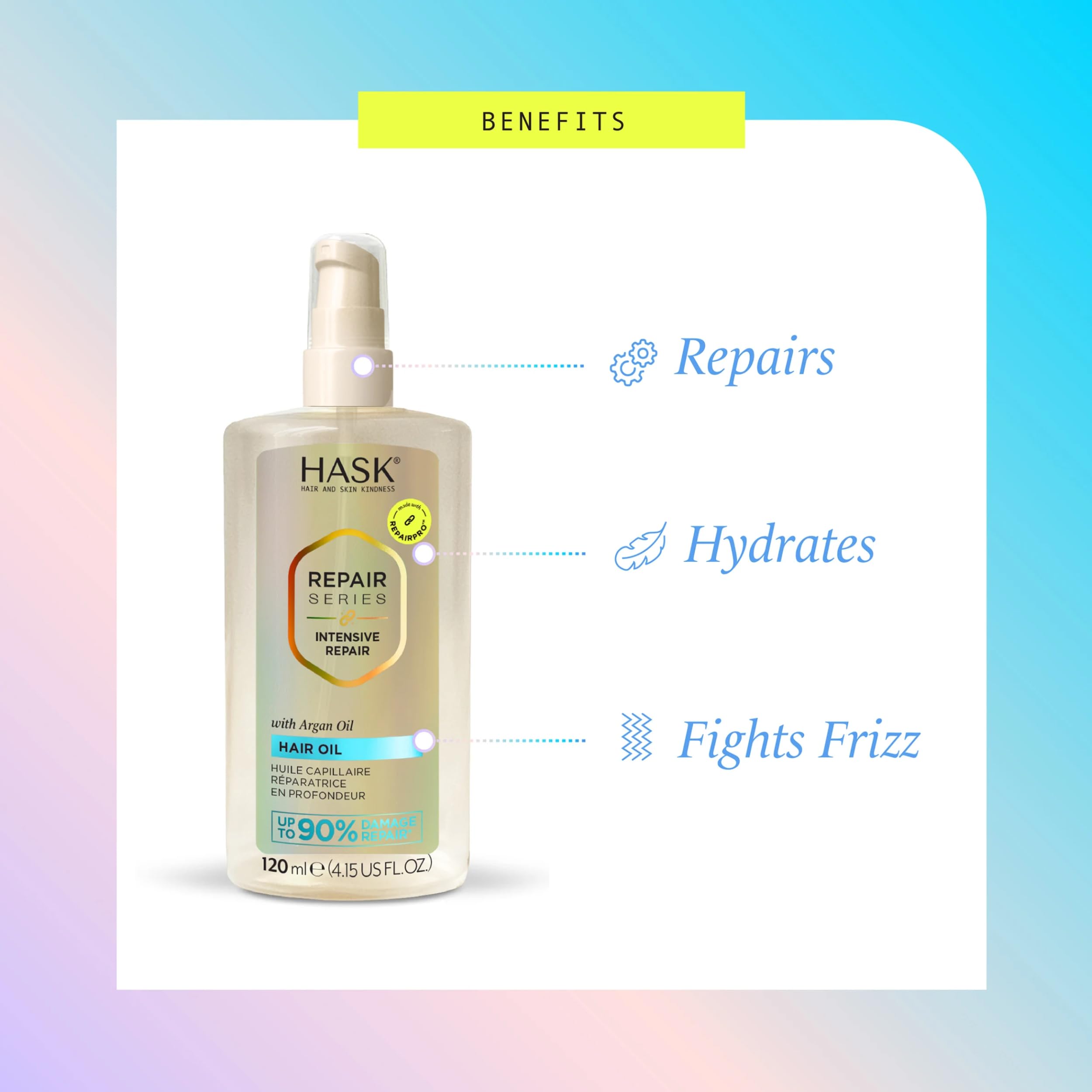 HASK argan oil ingredient visual highlighting hydration and elasticity benefit