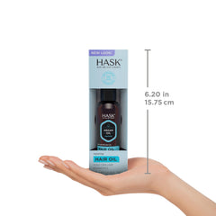 HASK ingredients label closeup showing sulfate-free, paraben-free formulation