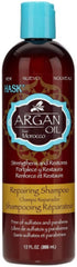 HASK argan oil repairing shampoo front label showing nourishing benefits