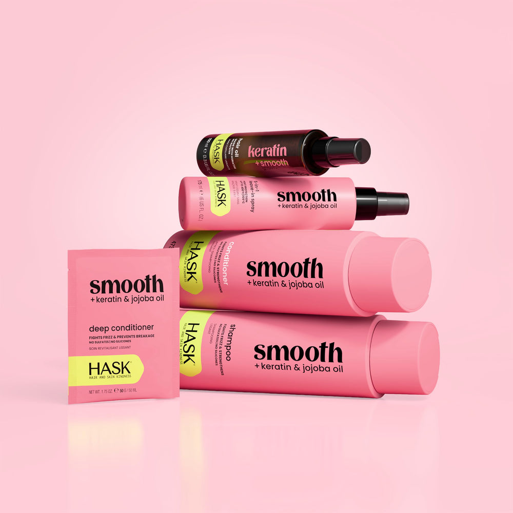 HASK bottle next to ruler demonstrating 8 fl oz size and portability