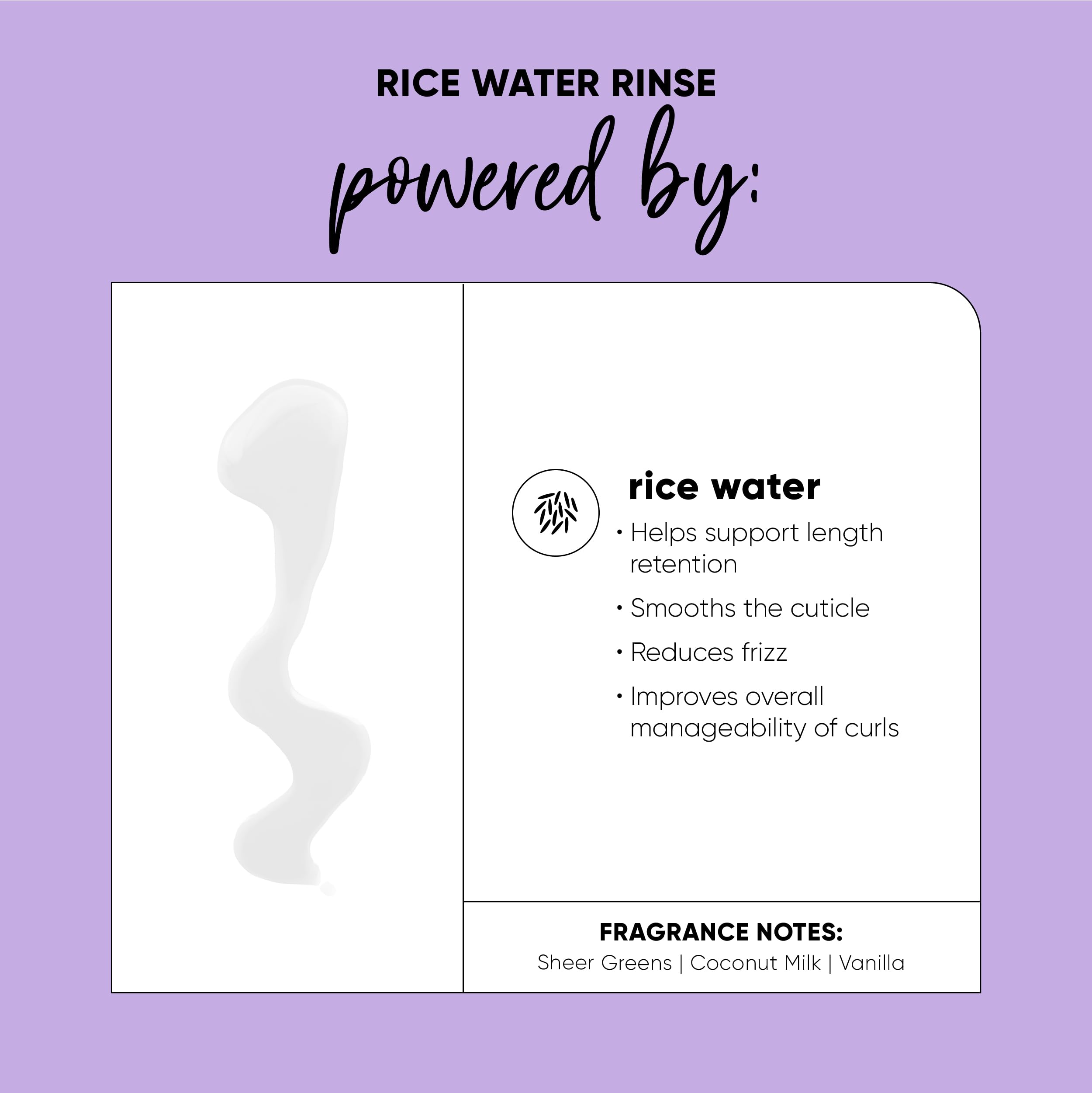 HASK rice water texture close-up highlighting lightweight formula and fortifying feel