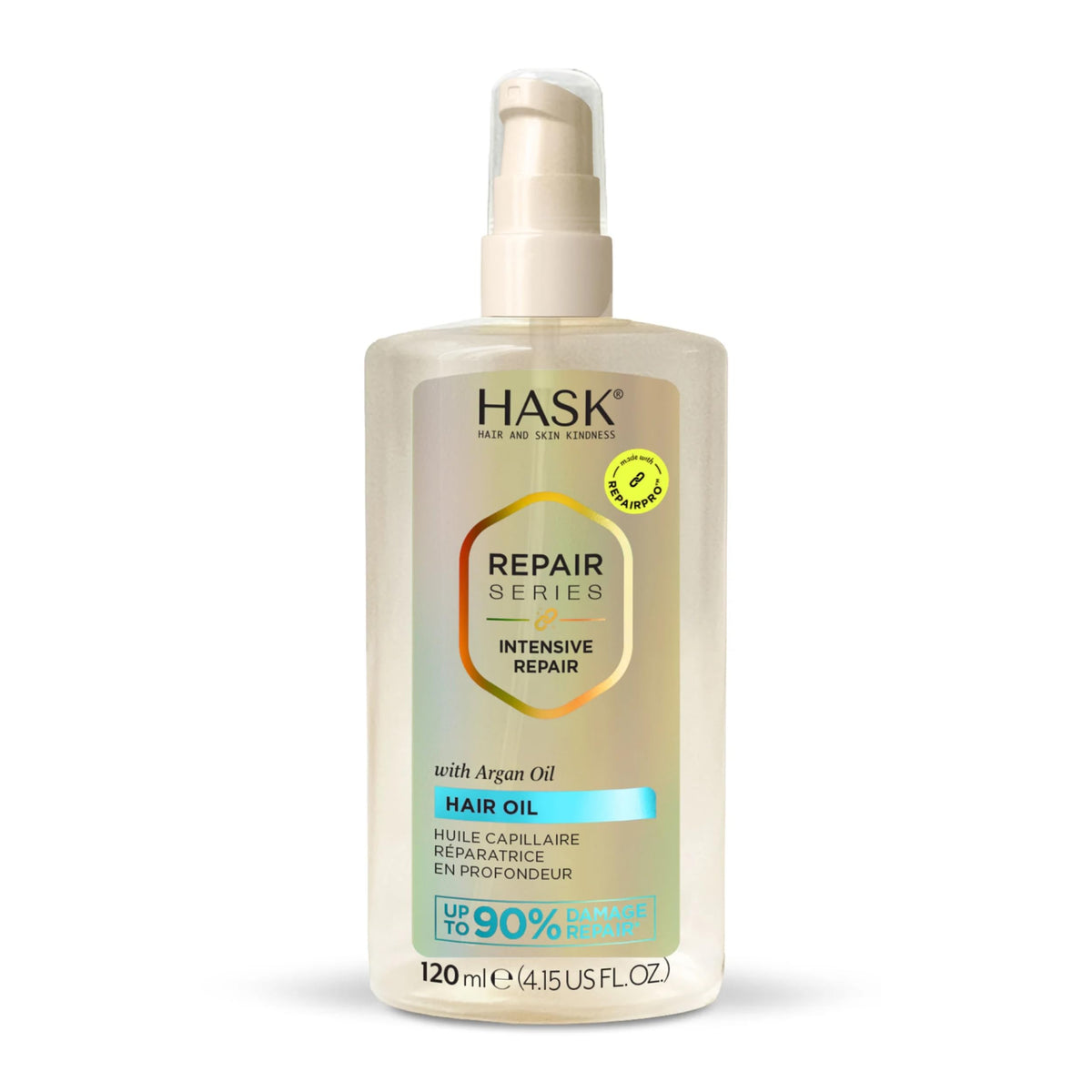 HASK bottle front view showing label and travel-friendly packaging benefit