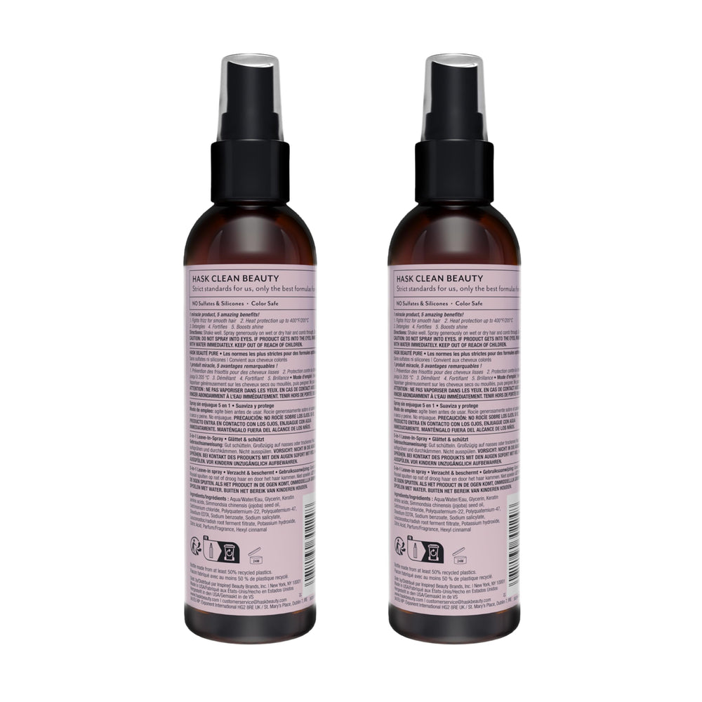HASK ingredient label highlighting keratin and free-from benefits