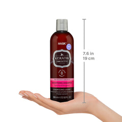 HASK bottle in hand showing 12 fl oz size for value and travel convenience