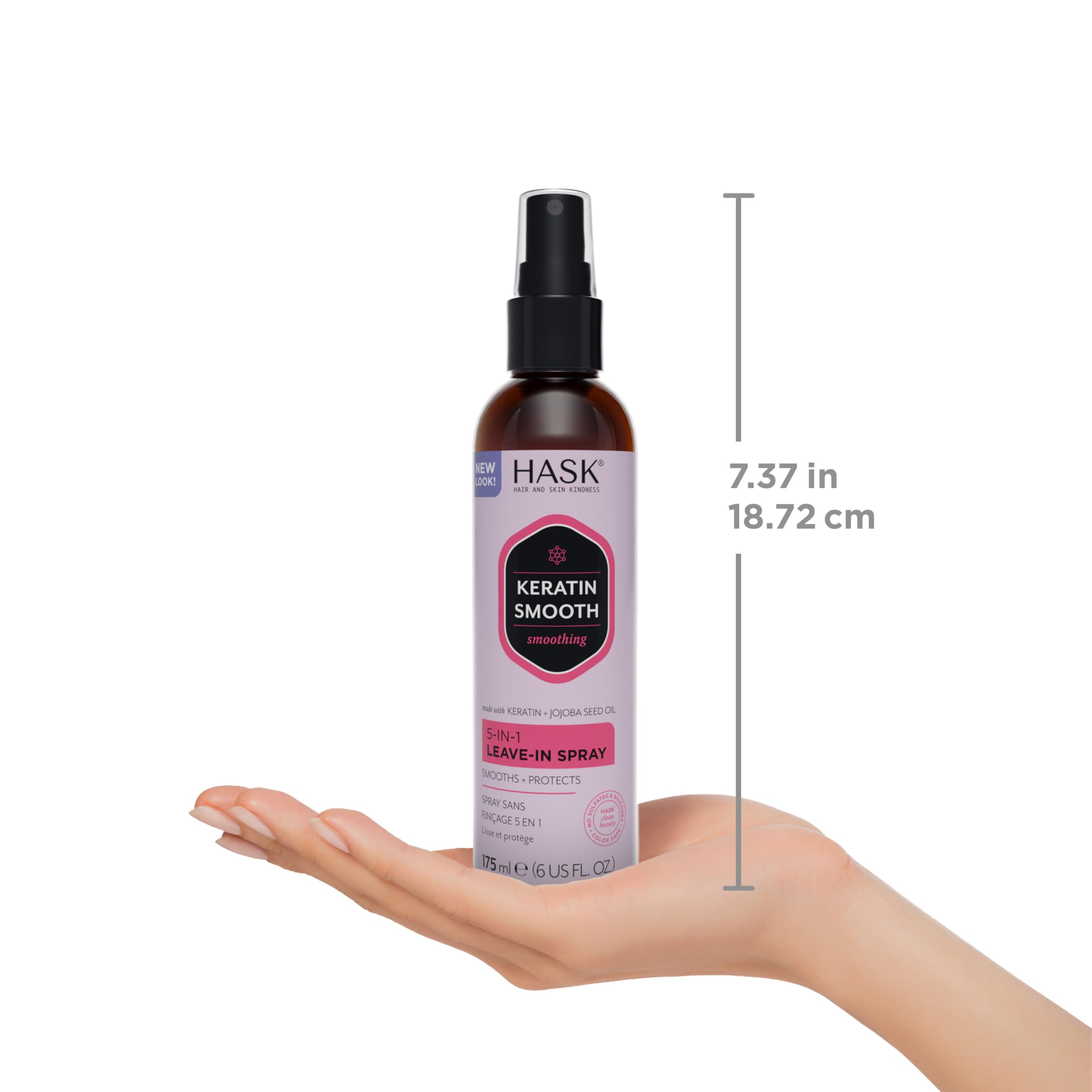 HASK bottles beside ruler showing 6oz size for travel convenience