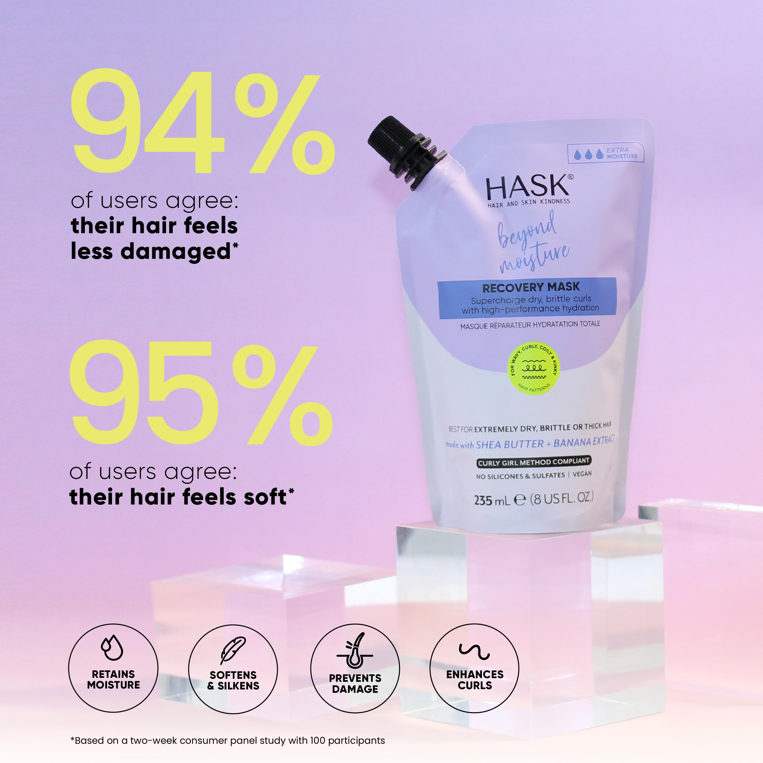 HASK shea butter and banana ingredient visual highlighting nourishment