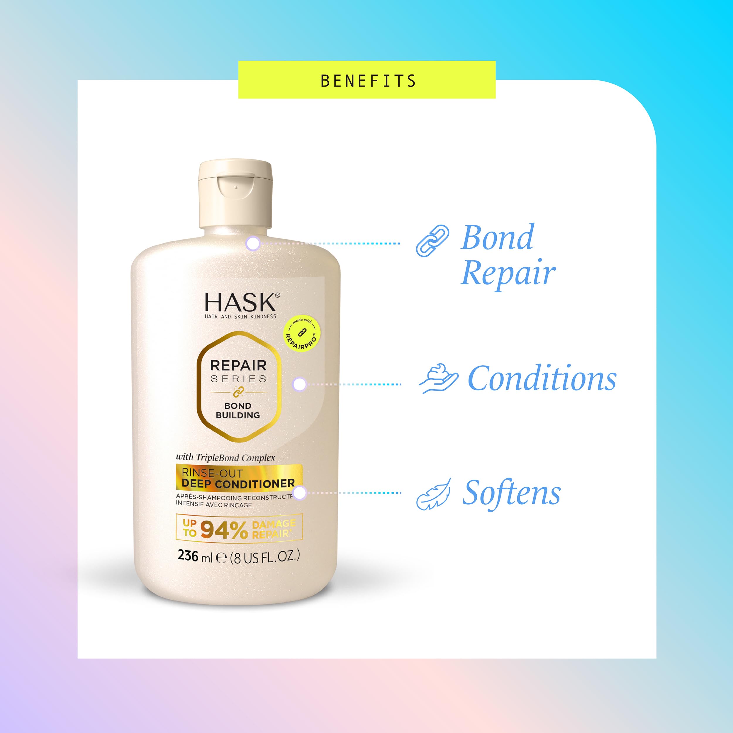 HASK applied to wet hair demonstrating conditioning and detangling benefits