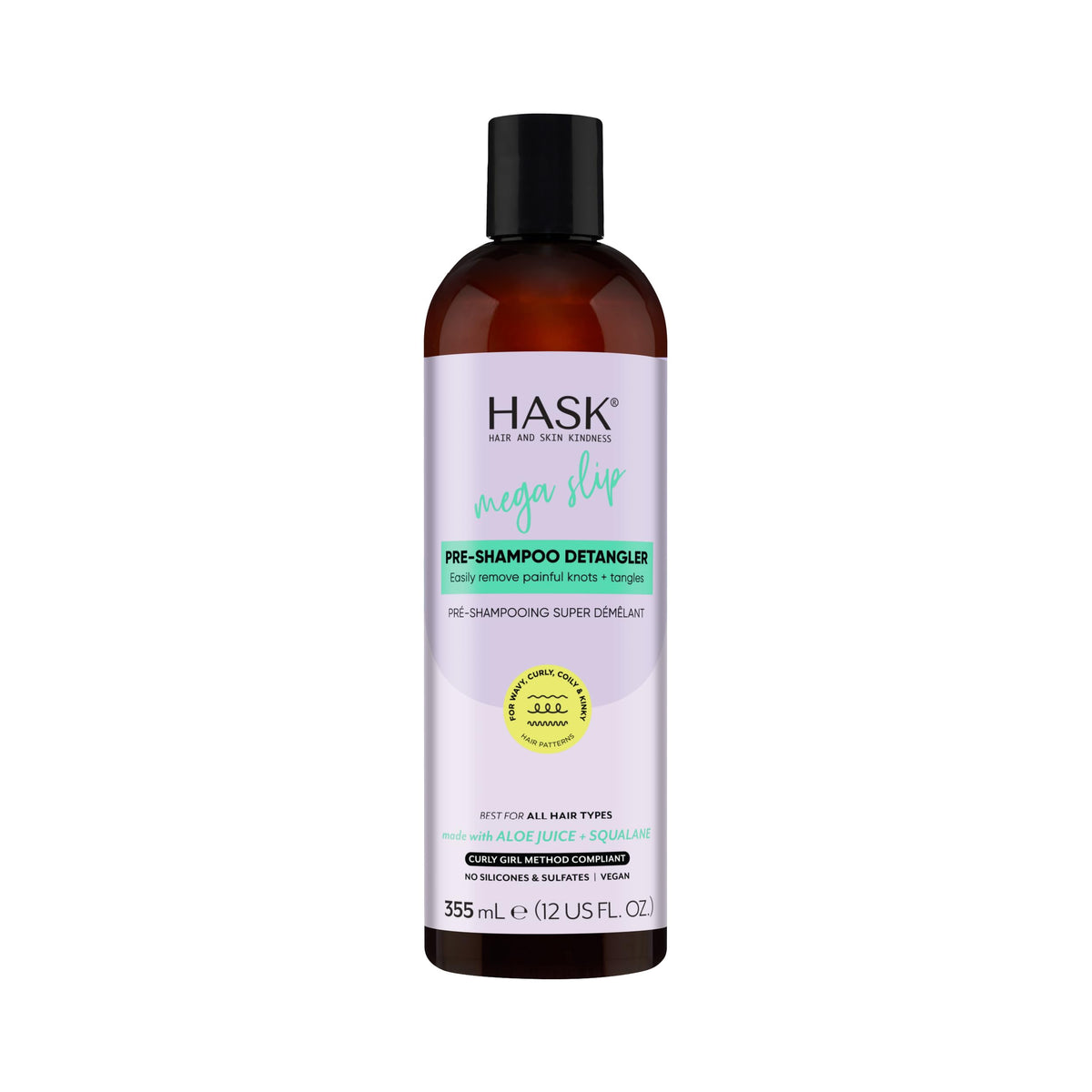 HASK bottle front view showing label and 12 fl oz size benefit easy identification