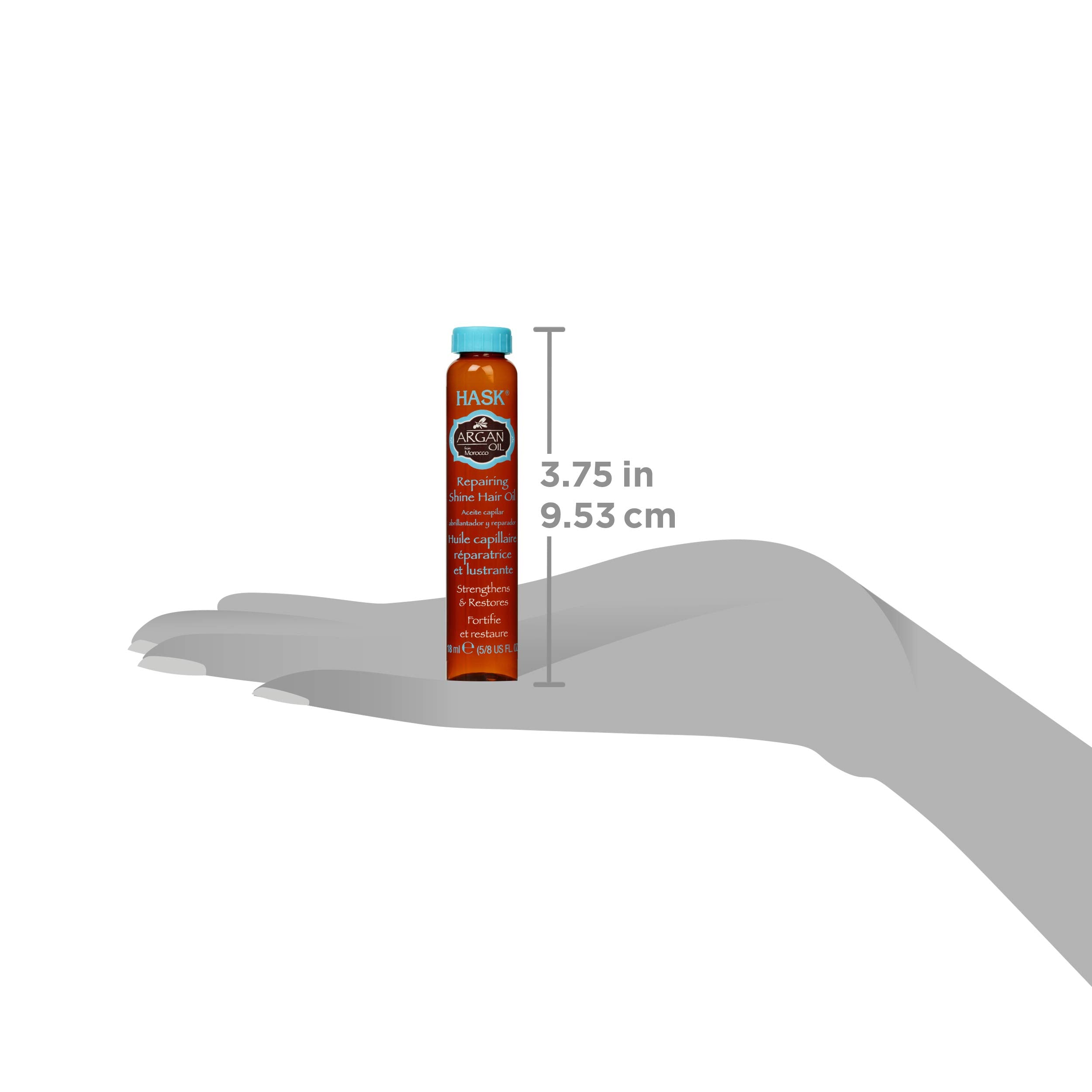 HASK vial next to coin for size comparison highlighting travel-friendly dose