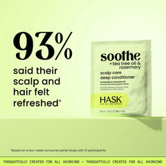 HASK product spread on damp hair to demonstrate moisturized, softer strands