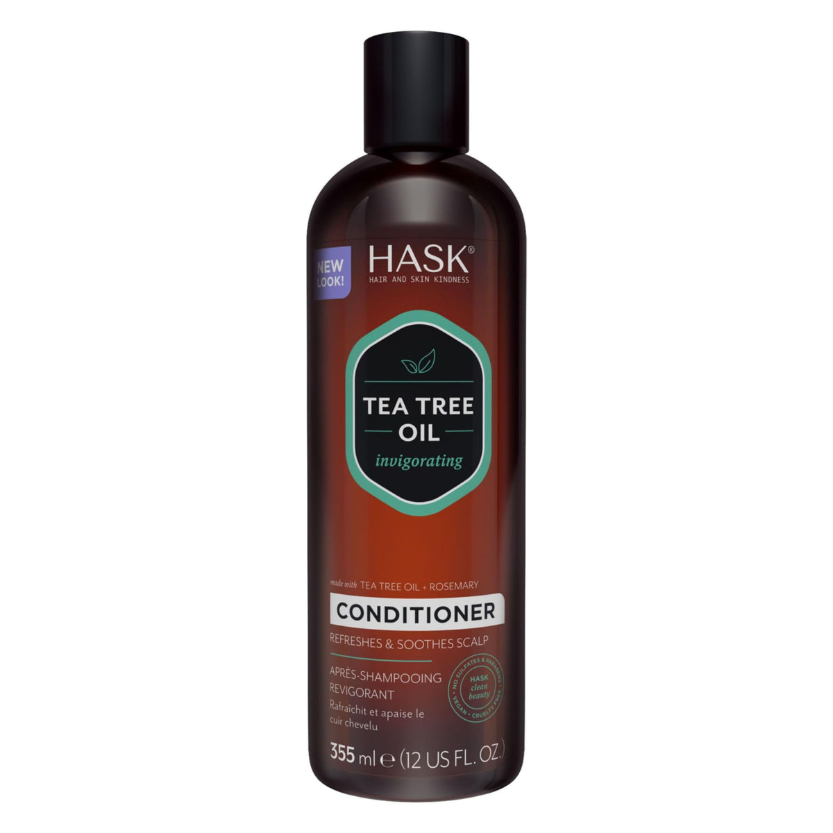 HASK front packaging showing 12 fl oz bottle and brand benefits