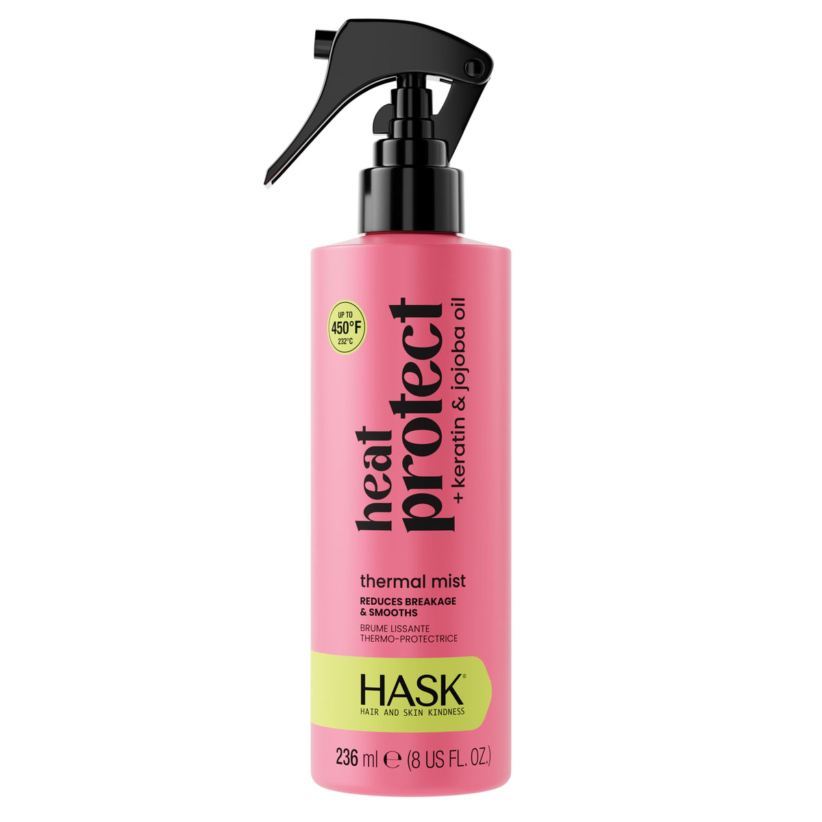 HASK front bottle view showing sleek packaging and product benefit