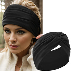 HAUHC front view of six all-black headbands shows neat pack and gifting appeal