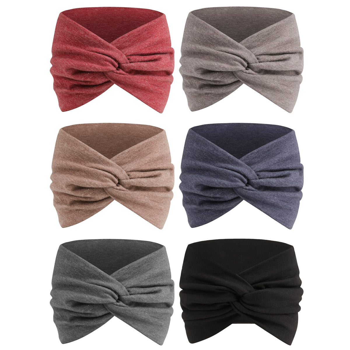 HAUHC front packaging showing six wide turban headbands, convenient gift pack