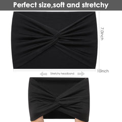 HAUHC headband on model showing 7-inch coverage and comfortable fit for styling