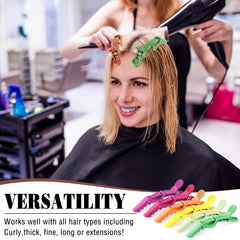 Havawish clips holding hair section during coloring for tidy application