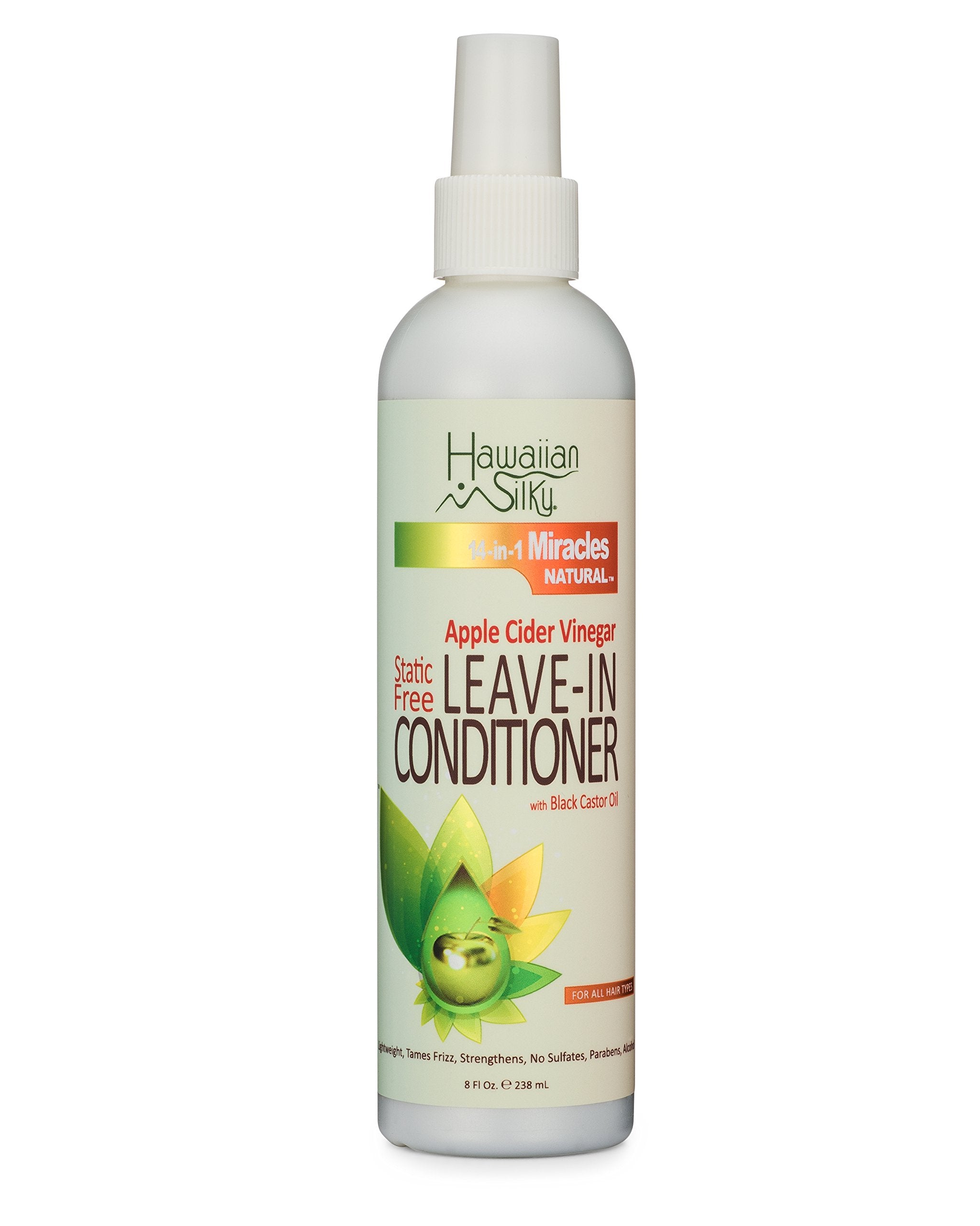 Hawaiian Silky front bottle showing label and benefits