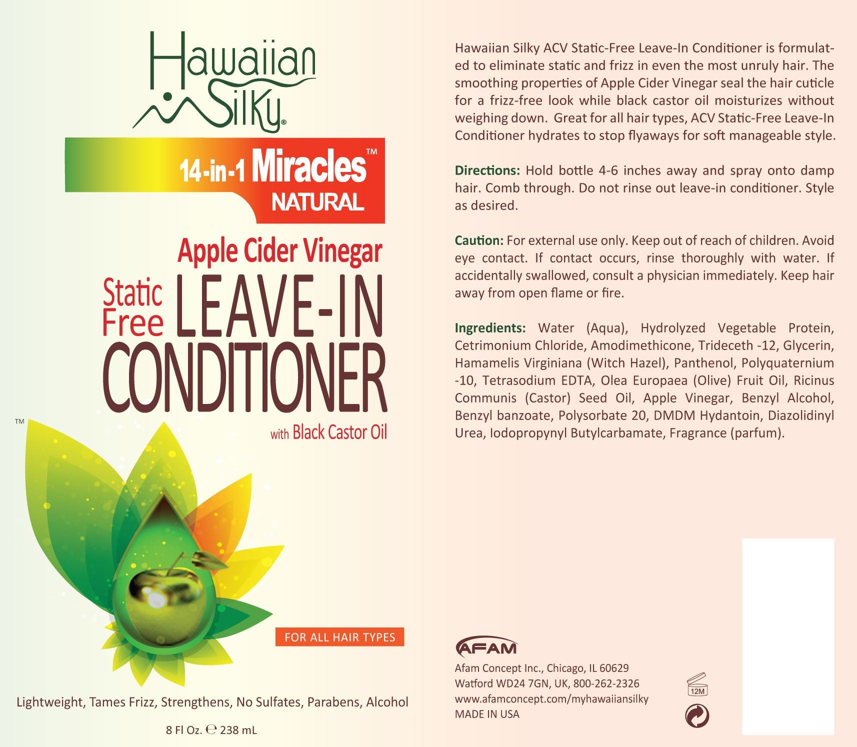 Hawaiian Silky pump dispensing product for easy use