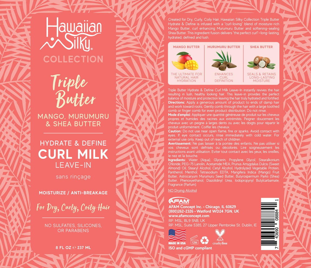 Hawaiian Silky texture close-up of the curl milk highlighting creamy absorption benefit