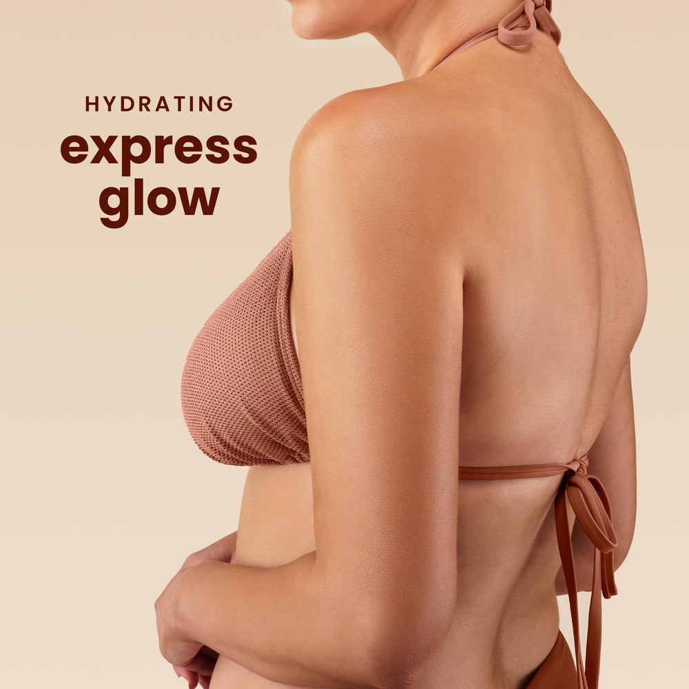Hawaiian Tropic applying foam with mitt for even, flawless results