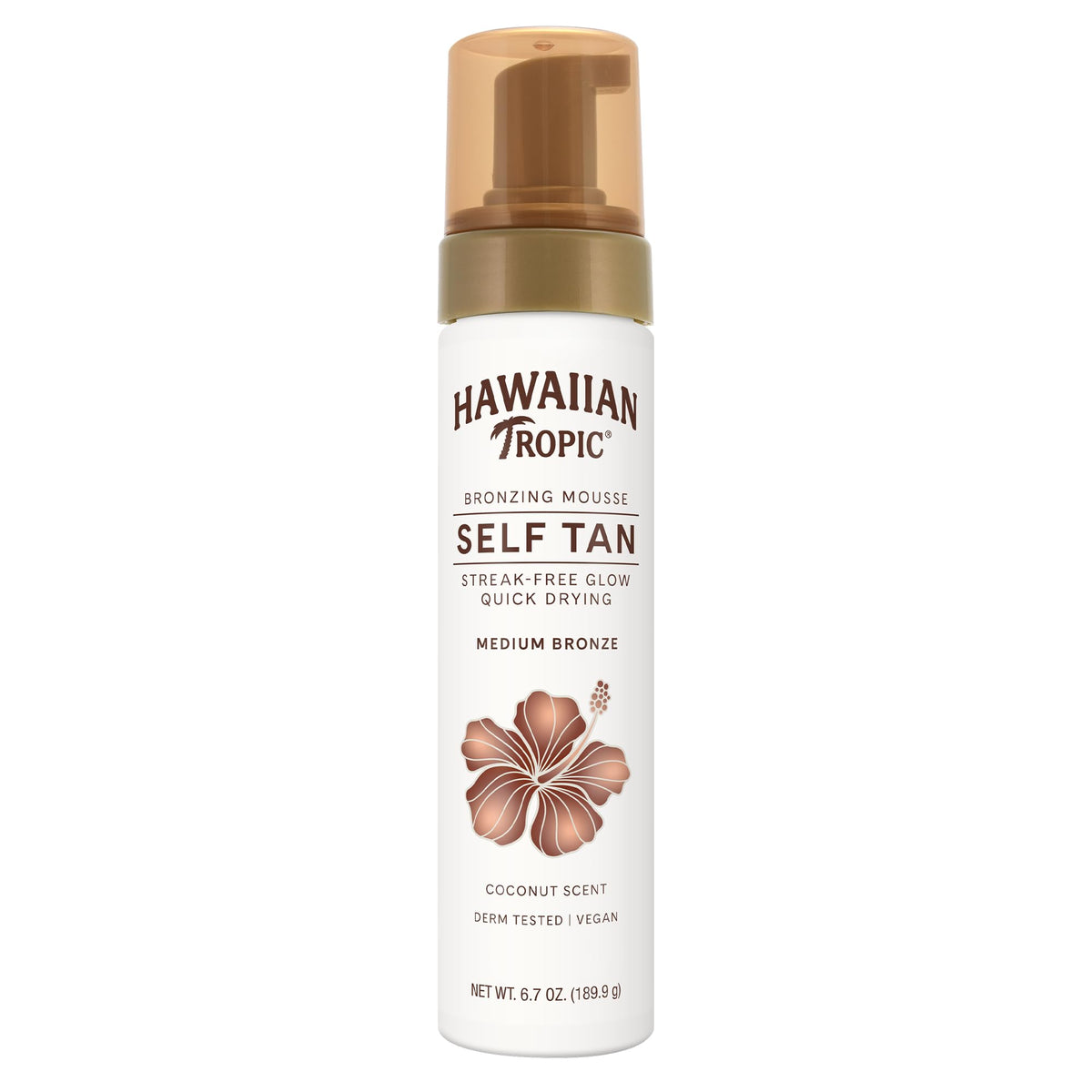 Hawaiian Tropic front packaging showing product and quick tan benefit