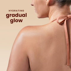 Hawaiian Tropic being applied to legs giving even gradual glow