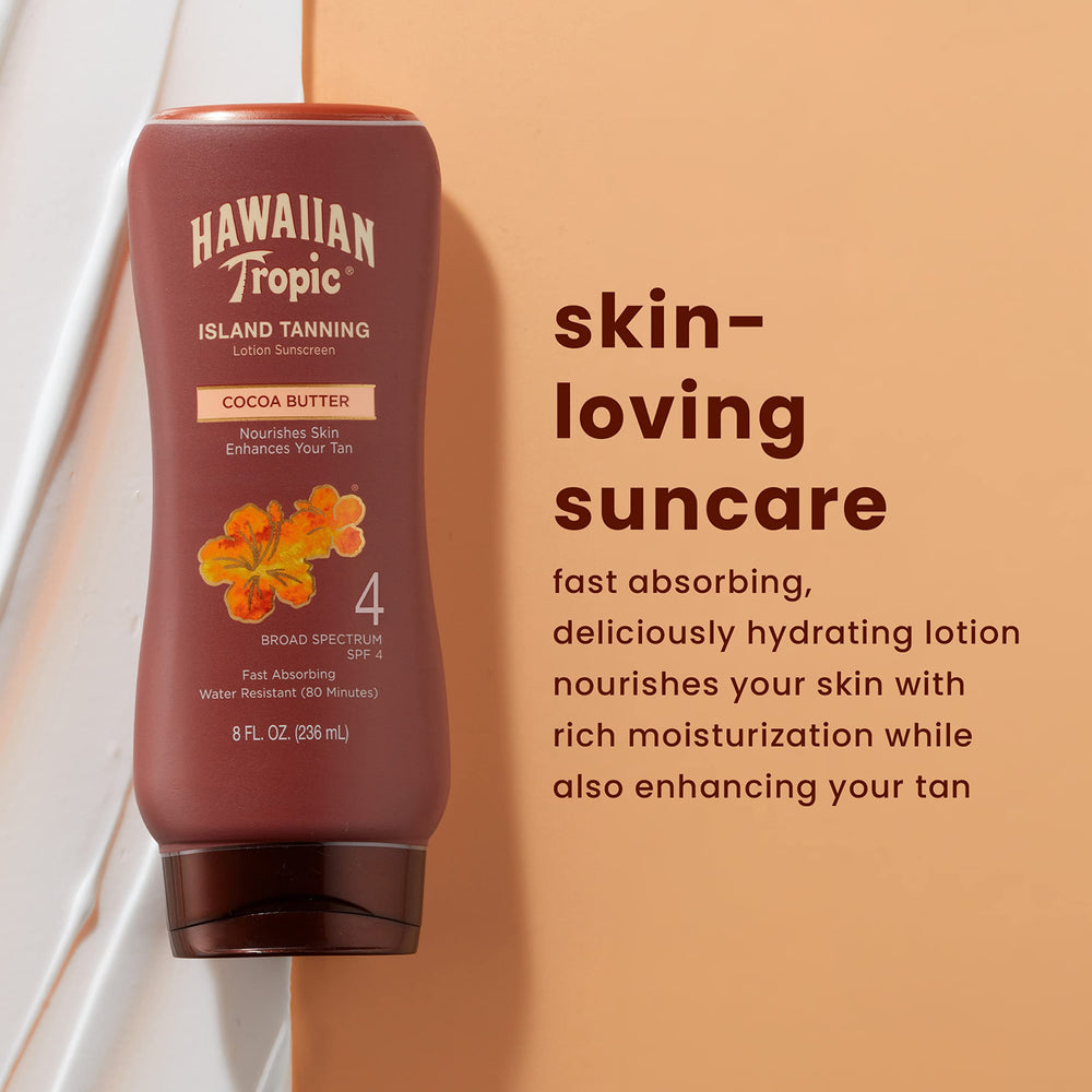 Hawaiian Tropic being applied to arm illustrating smooth spread and hydration