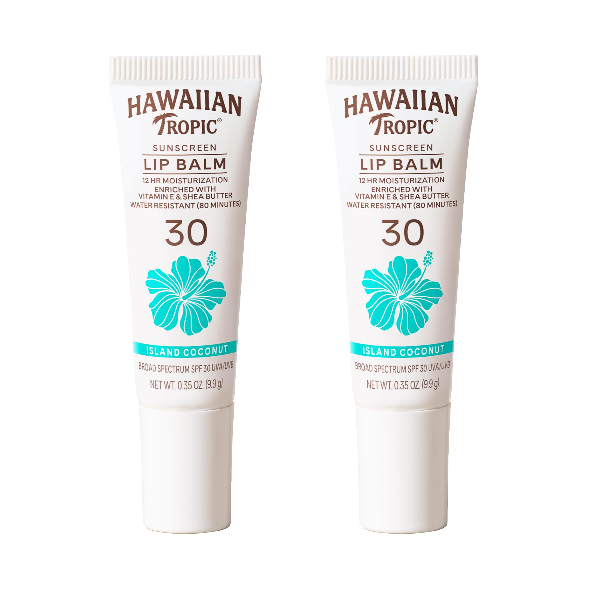 Hawaiian Tropic front packaging showing twin tubes and SPF 30 protection