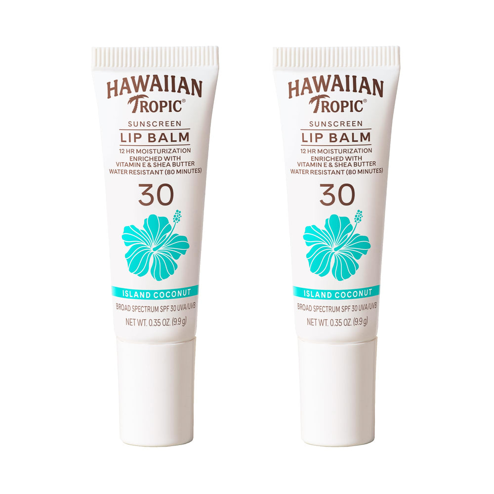 Hawaiian Tropic front packaging showing twin tubes and SPF 30 protection
