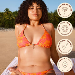 Hawaiian Tropic label highlighting broad spectrum SPF 30 protection
