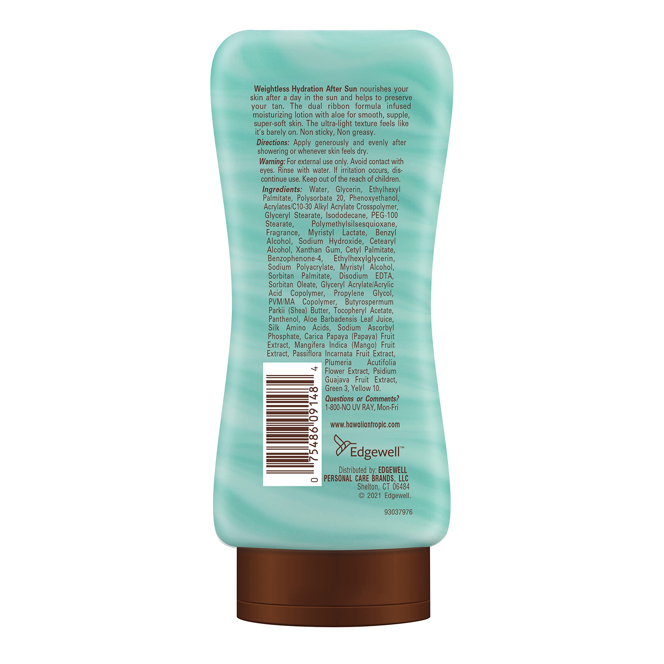 Hawaiian Tropic pump and cap detail highlighting easy dispensing and mess-free use