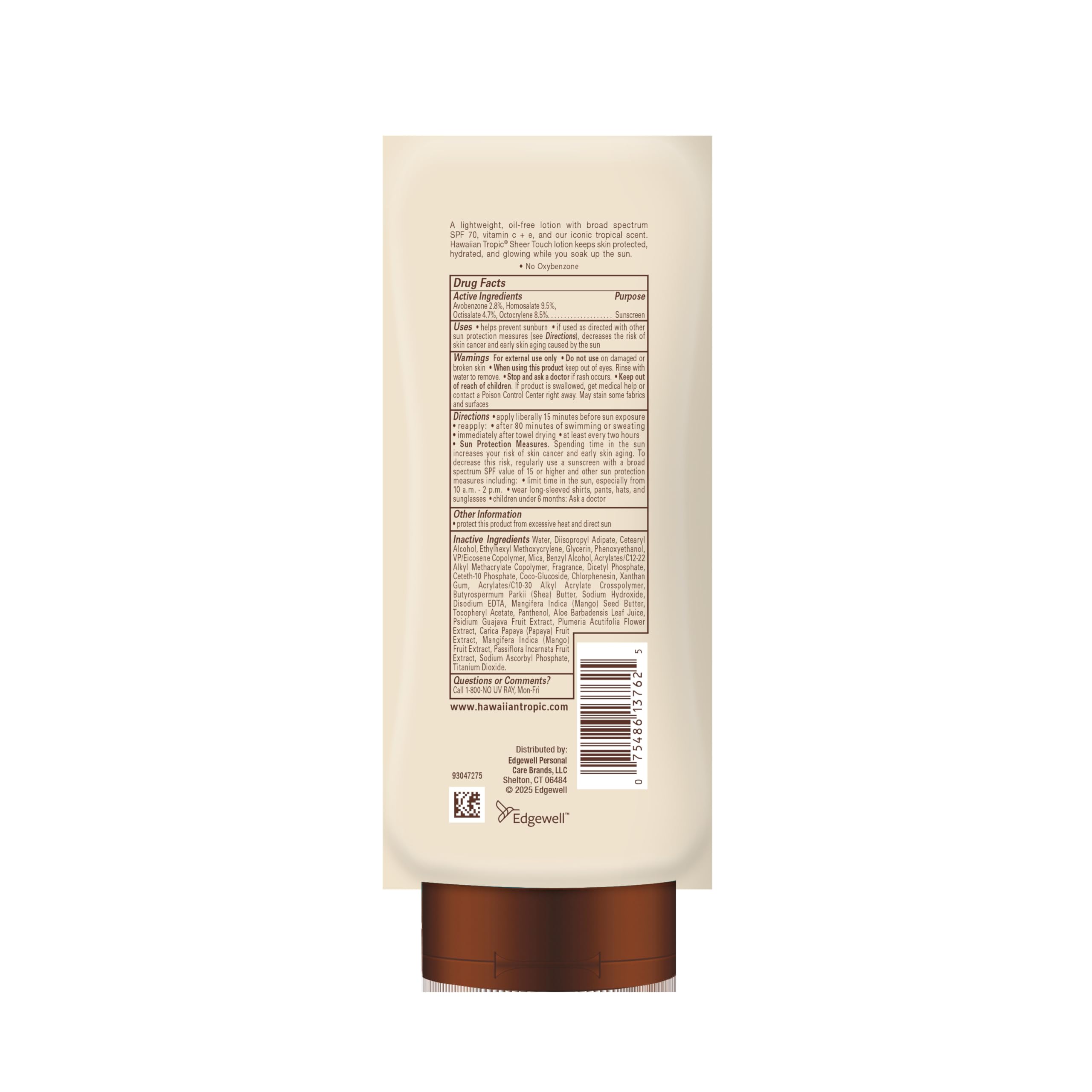 Hawaiian Tropic open cap and dispense showing easy application benefit