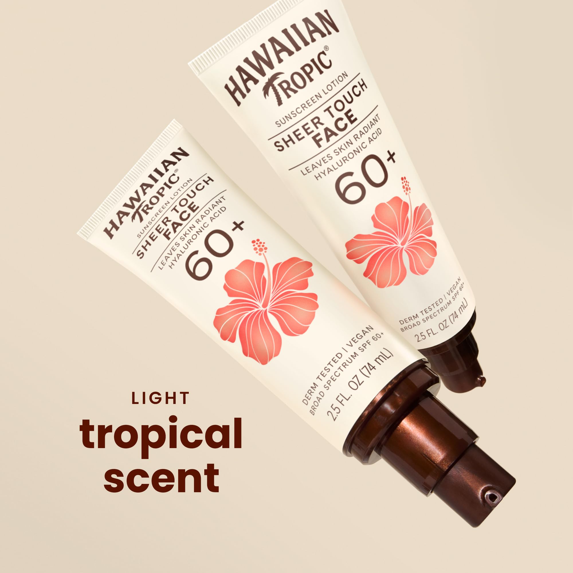 Hawaiian Tropic texture close-up showing lightweight, hydrating finish