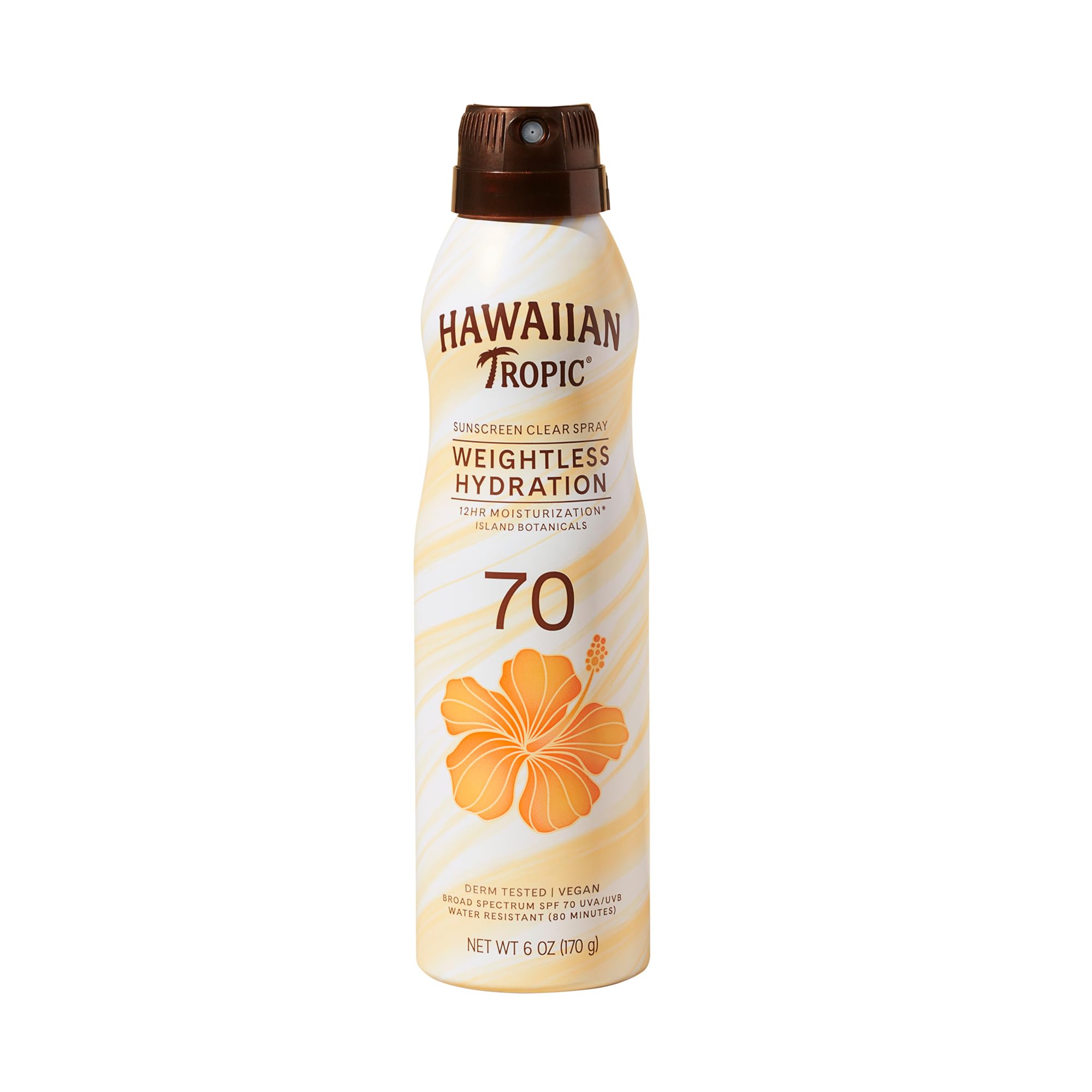 Hawaiian Tropic front packaging showing SPF 70 and benefits