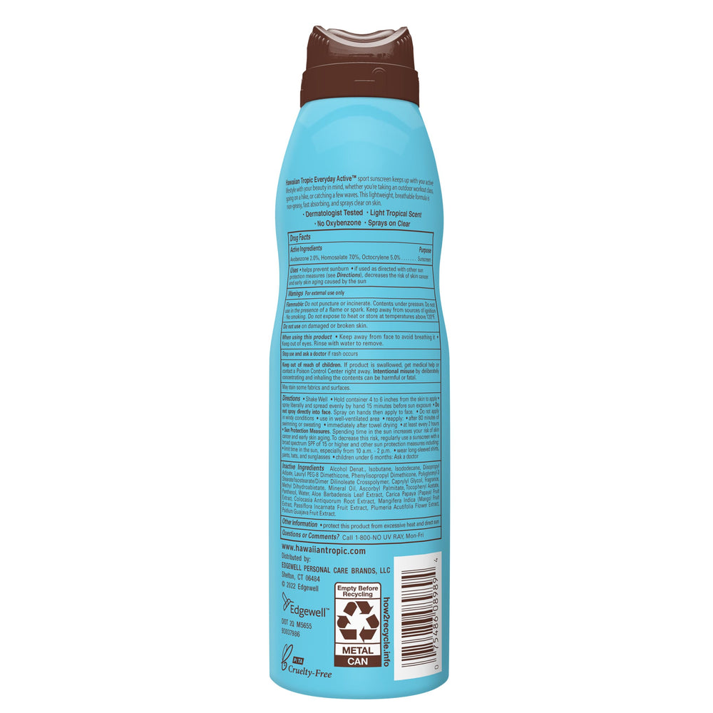 Hawaiian Tropic twist-lock top detail for secure, leak-free transport