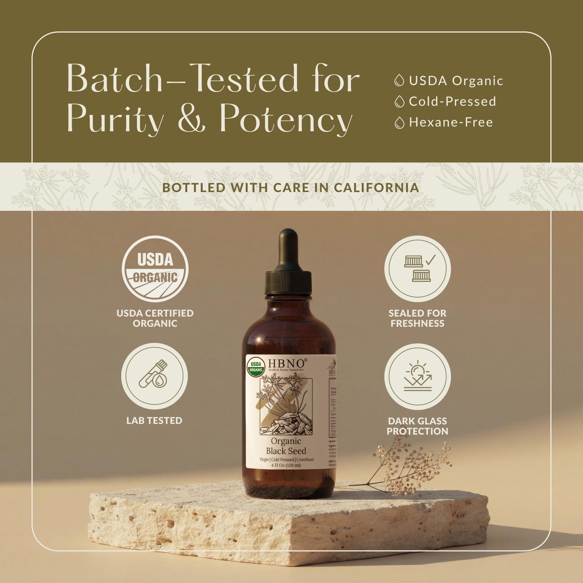 HBNO used as face serum on fingertips demonstrating lightweight skin nourishment