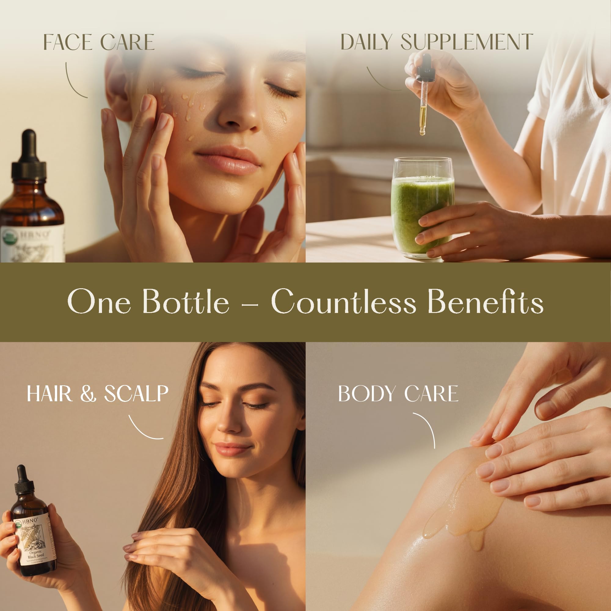 HBNO oil texture close-up showing smooth consistency for easy skin absorption
