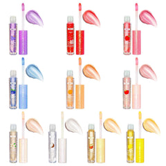 HCKLM color array flatlay displaying ten flavors and glitter accents for variety