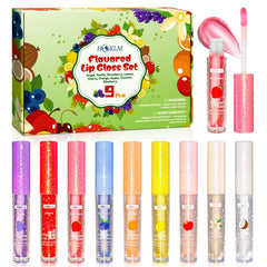 HCKLM front packaging showing nine mini glosses and bright fruit box for gifting