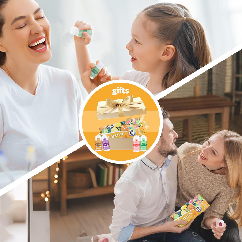 HCKLM lip balms styled as party favors showing ideal use in gift bags benefit