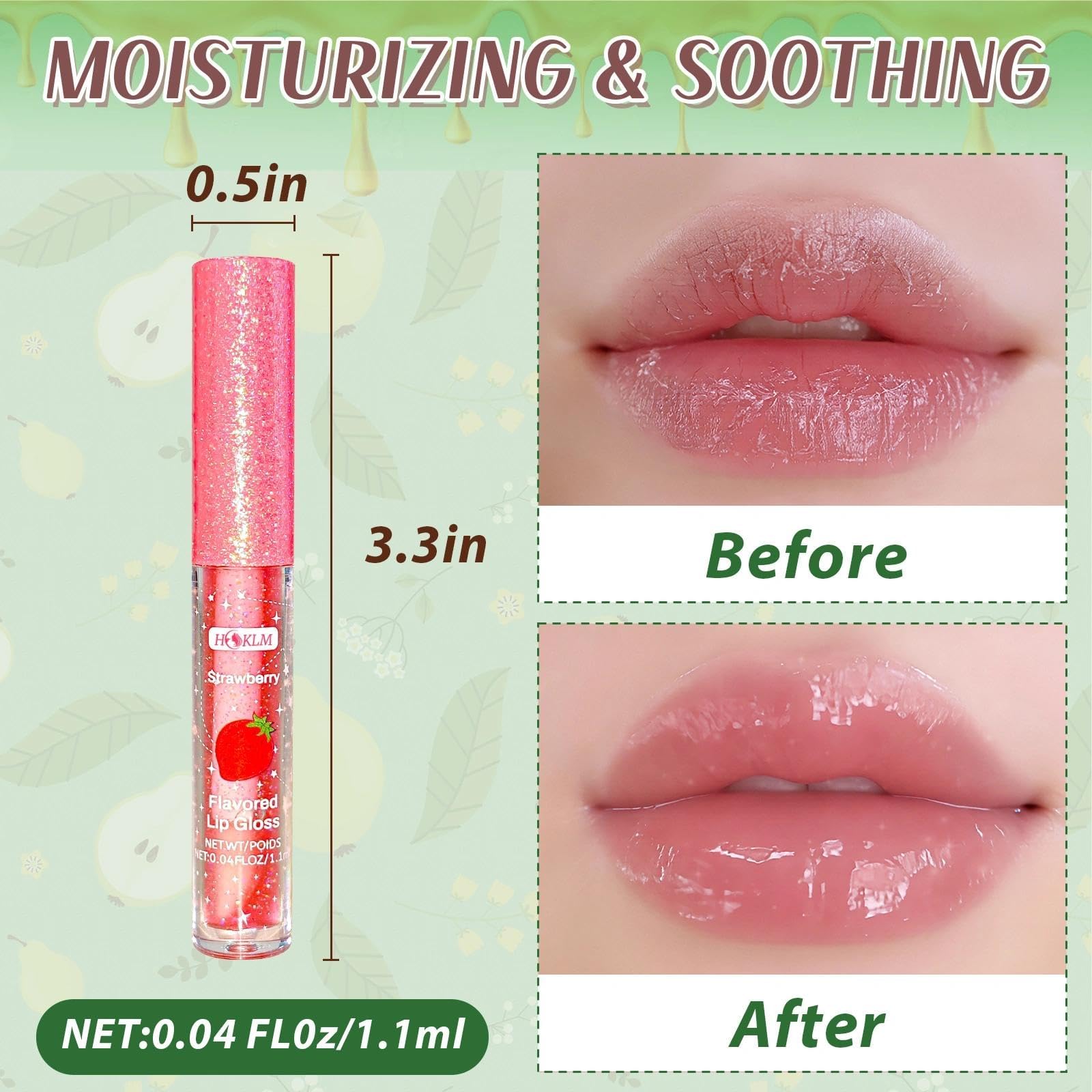 HCKLM texture on fingertip highlighting smooth, moisturizing formula for soft lips